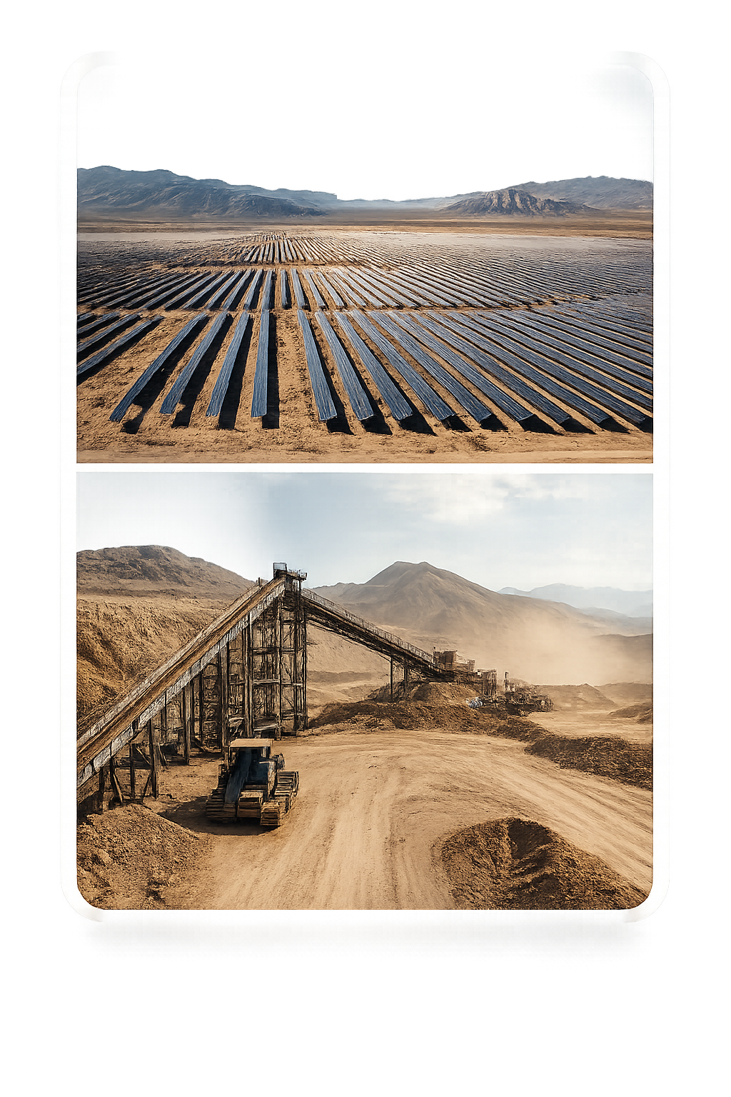 Planta solar y operación minera en territorio andino